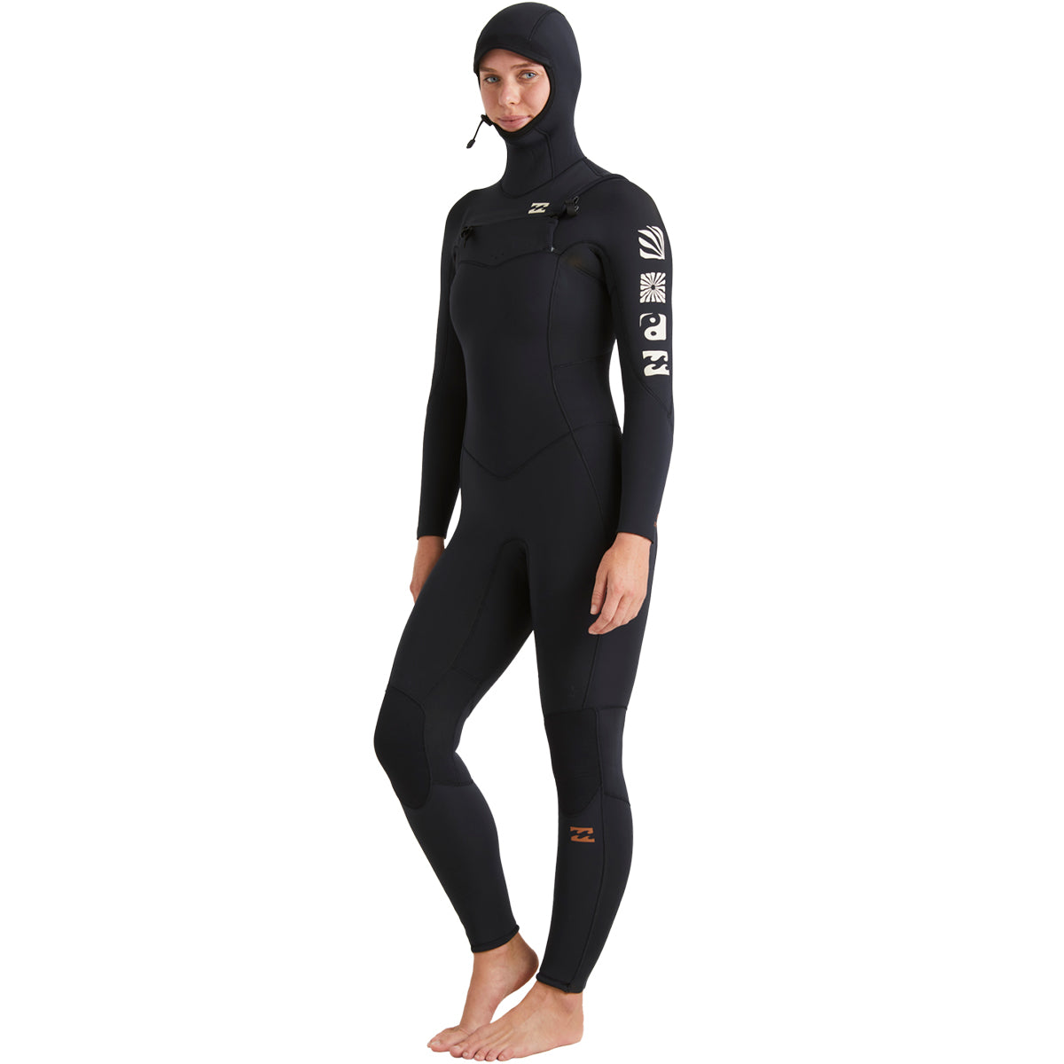 Billabong Women's Synergy Natural Upcycler 5/4 Hooded Chest-Zip Wetsuit