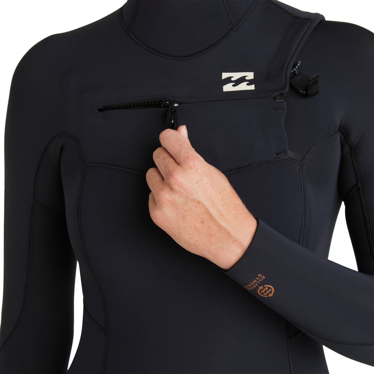 Billabong Women's Synergy Natural Upcycler 5/4 Hooded Chest-Zip Wetsuit