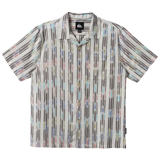 Quiksilver Space Dye Casual Short Sleeve Button-Up Shirt