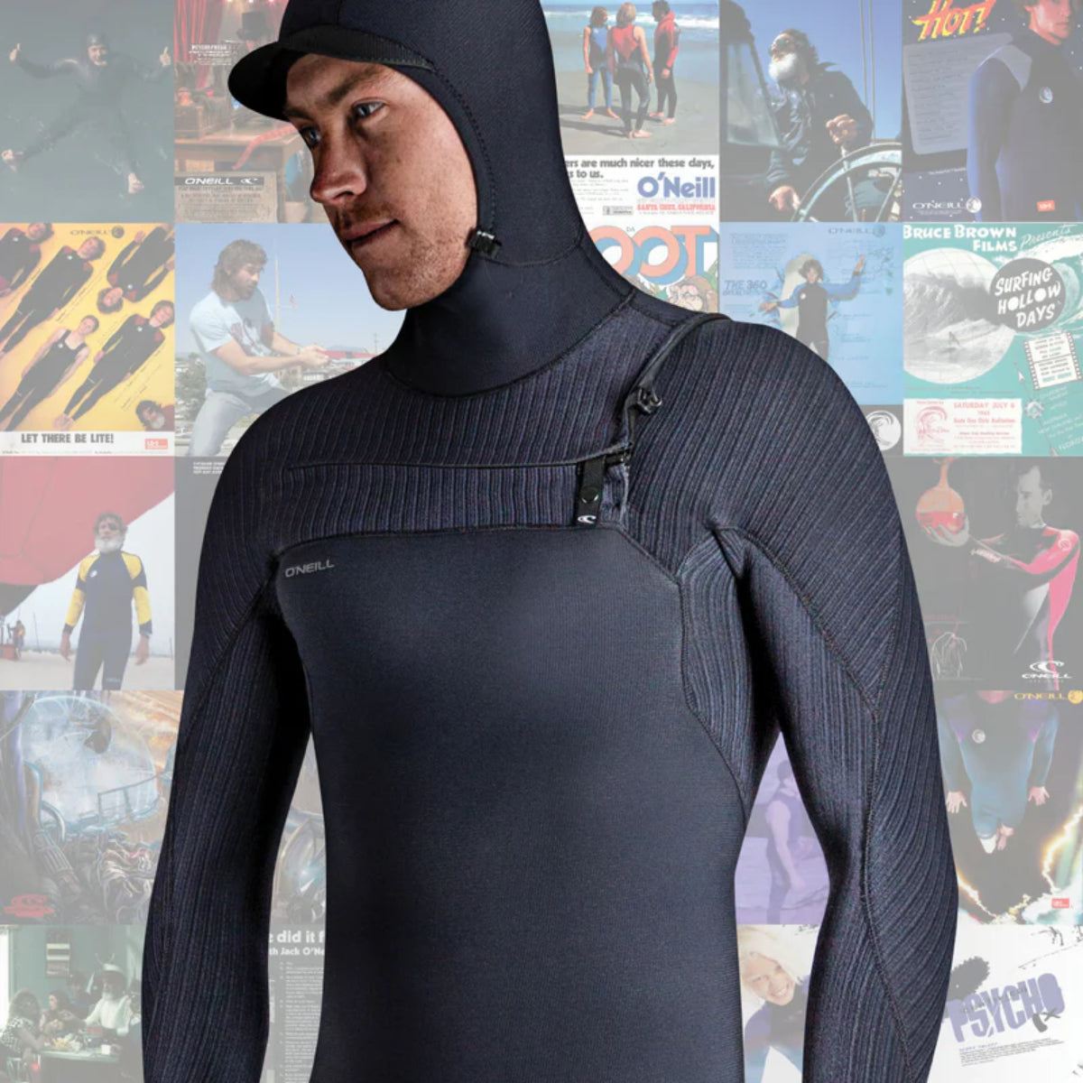 O'Neill Hyperfreak 4/3+ Hooded Chest-Zip Wetsuit