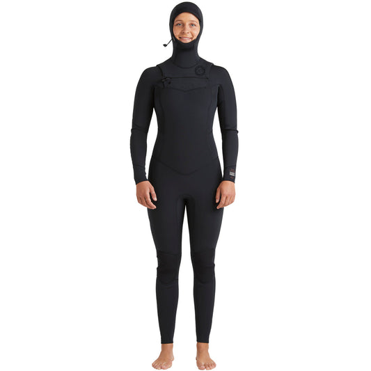 Billabong Women's Salty Dayz Natural Upcycler 4/3 Hooded Chest-Zip Wetsuit