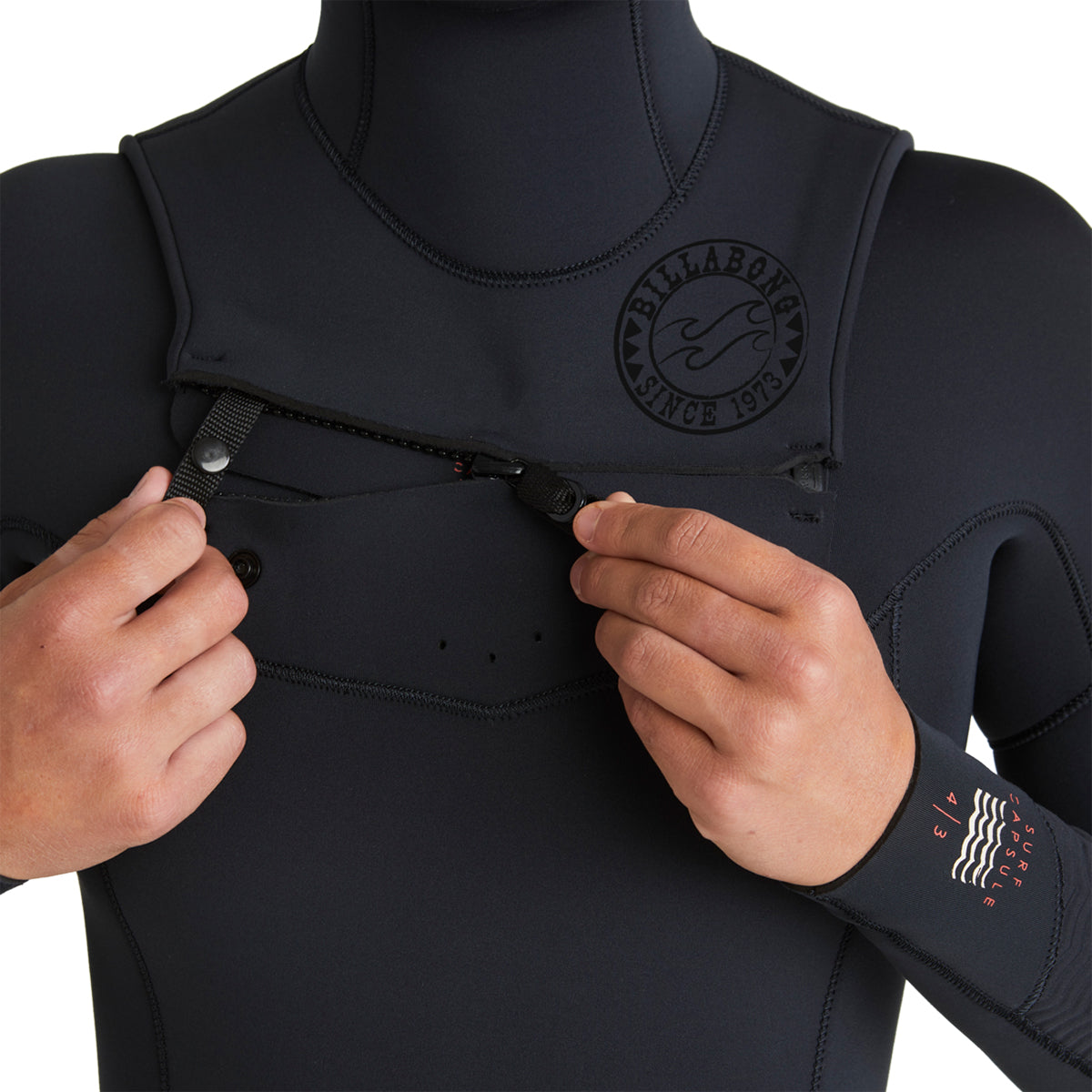 Billabong Women's Salty Dayz Natural Upcycler 4/3 Hooded Chest-Zip Wetsuit